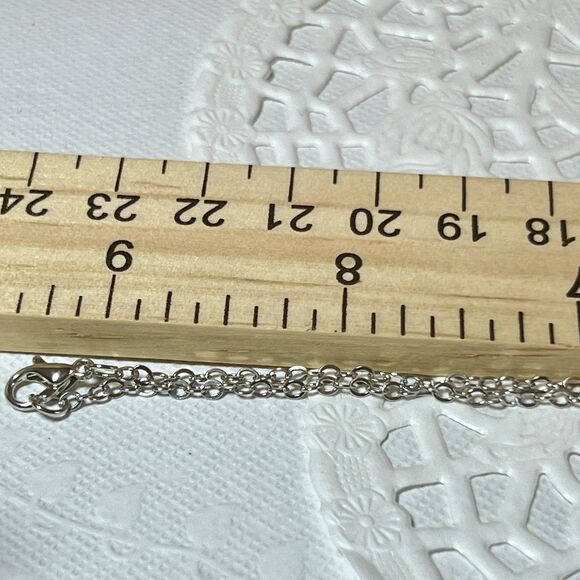 Colorful Pressed Flower Lavender Teardrop Pendant Necklace Resin 18" Chain - Picture 8 of 8